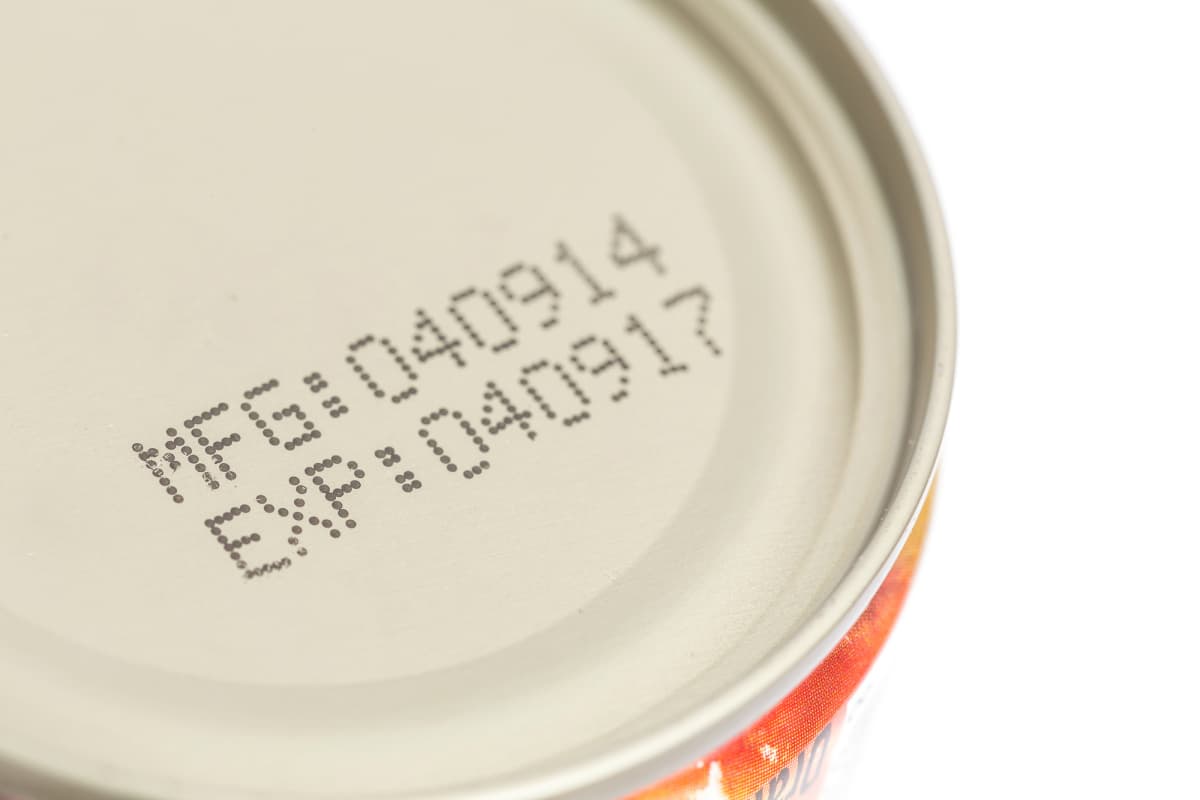 expiration date printed on a can of food